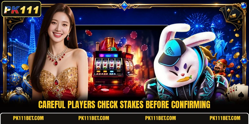 Careful players check stakes before confirming