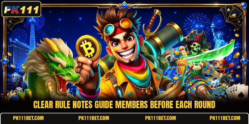 Clear rule notes guide members before each round