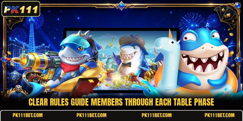 Clear rules guide members through each table phase